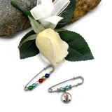 Boutonniere Groom Memorial Pin for Wedding with Color Options