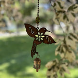 hummingbird memorial wind chime heavenly hugs grief gift box send a hug condolence for funeral with optional memorial bracelet and coaster with stand