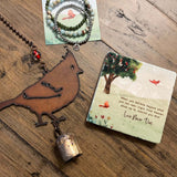 cardinal memorial wind chime heavenly hugs grief gift box send a hug condolence for funeral with optional memorial bracelet and coaster with stand