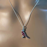 Sterling Silver Cardinal Memorial Necklace and Christmas in Heaven Ornament