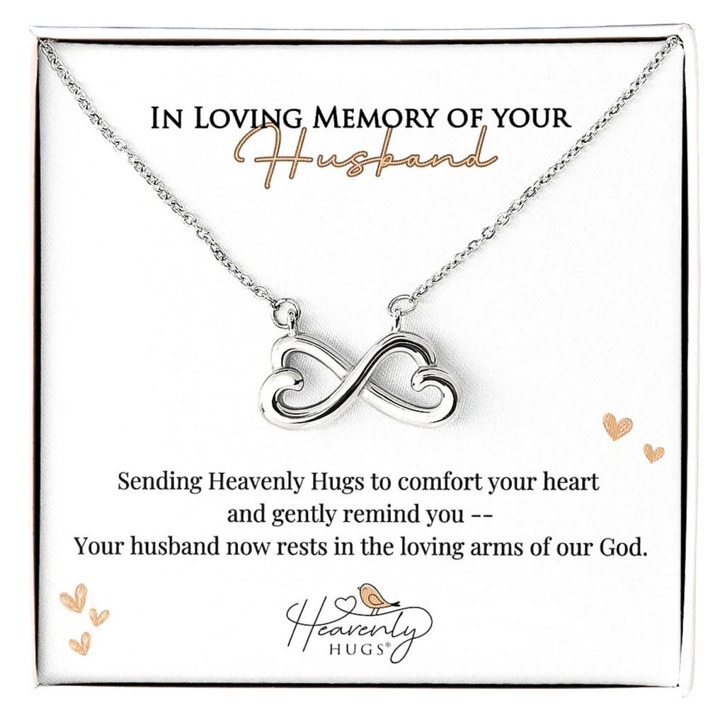 Loss of Husband Infinity Memorial Necklace for Widow