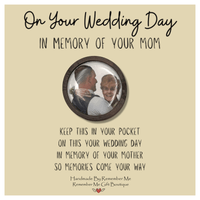 pocket token for groom in memory of loved one picture coin photo charm wedding day from bride for groom in memory of mother father mom dad