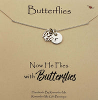 Personalized Remembrance Necklace - Butterfly Memorial Gifts - Remember Me