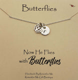 Personalized Remembrance Necklace - Butterfly Memorial Gifts - Remember Me