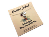 Christmas Cardinal Memorial - Remembrance Necklace with Birthstone - Remember Me