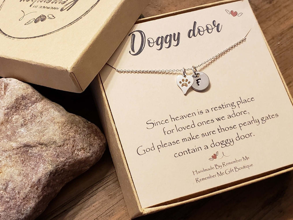 Pet Memorial Necklace - Pet Remembrance Gifts - Doggy Door - Remember Me