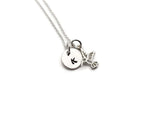 Graduation Necklace Hummingbird - Sterling Silver Initial Necklace - Remember Me Gifts - Remember Me