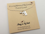 Loss of Grandmother Memorial Gift Cross - Sterling Silver Angel Wing Necklace