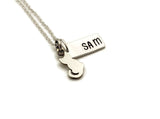 Personalized Cat Memorial Necklace in Sterling Silver - Remember Me