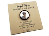 Photo Memorial Pocket Token Grandma - Sympathy Gift for Man