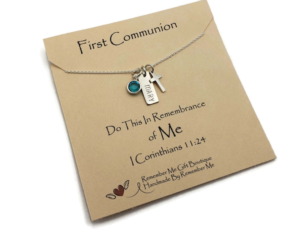first communion and confirmation - first communion necklace girl - personalized first communion gift handmade by remember me gifts