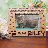 Wood Personalized Cat Pet Memorial Photo Frame