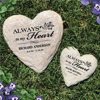 Always In My Heart - Personalized Memorial Garden Stone