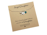 Remembrance Jewelry for Loss of Daughter - Angel Wing Birthstone - Memorial Gift Idea