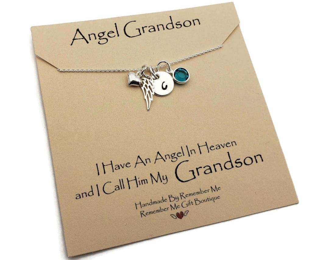 Remembrance Jewelry for Loss of Grandson - In Memory of Gifts for Grandparent