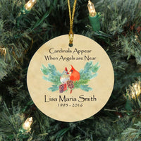 Personalized Memorial Ornament - Cardinal Memorial Gifts - Remember Me Gifts - Remember Me