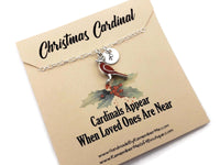 Christmas Cardinal Memorial Remembrance Necklace - Remember Me Gifts - Remember Me