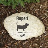 personalized pet memorial garden stone - pet remembrance gift - pet loss - loss of dog - bassett hound