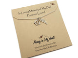 Memorial Necklace for Dad Angel Wing - Memorial Jewelry for Loss of Father