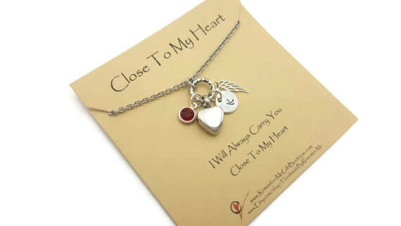 Mini Urn Necklace - Heart Shaped Necklace for Ashes of a Loved One - Remember Me
