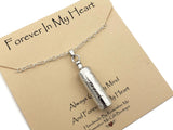 Urn Ashes Pendant Necklace Personalized - Sterling Silver Cremation Jewelry - Remember Me