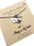 In Memory of Dad Jewelry, Memorial Photo Necklace - Remember Me Gifts - Remember Me