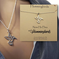 Sterling Silver Hummingbird Remembrance Necklace - Jewelry with a Message - Remember Me