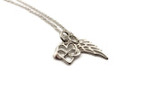In loving memory of mom memorial necklace with infinity charm and angel wing 