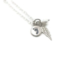 Miscarriage Jewelry for Loss of Baby - Sterling Silver Angel Wing and Footprints - Remember Me