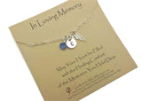 Angel Wing Birthstone Necklace - Personalized Memorial Jewelry - Remember Me