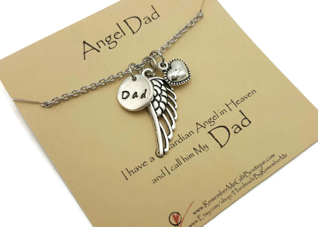 Loss of Dad Memorial Necklace - Remember Me Jewelry Hand Stamped - Remember Me