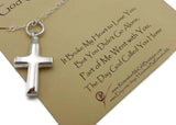 Cross Ashes Pendant Necklace - Sterling Silver Cremation Jewelry - Remember Me