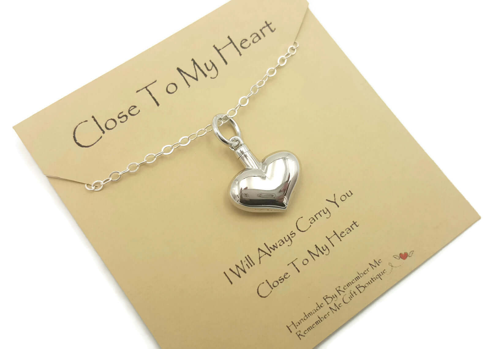 Urn jewelry necklace for baby heart with feet – Eternal Keepsake