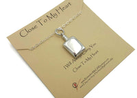 Rectangular Ashes Pendant Necklace - Sterling Silver Cremation Jewelry - Remember Me